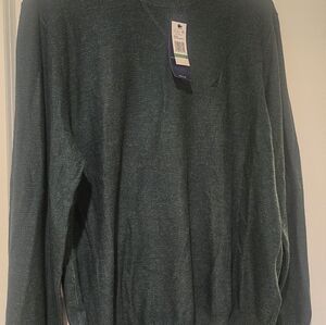 Brand New Nautica Men's Deep Green V-Neck Sweater